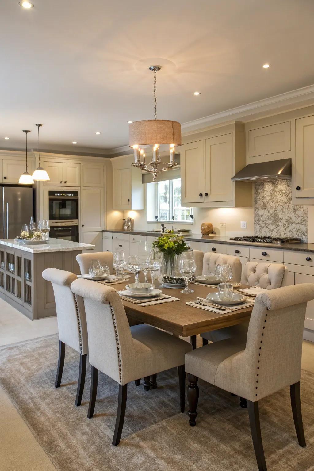 A kitchen featuring an integrated dining area for relaxed entertaining.
