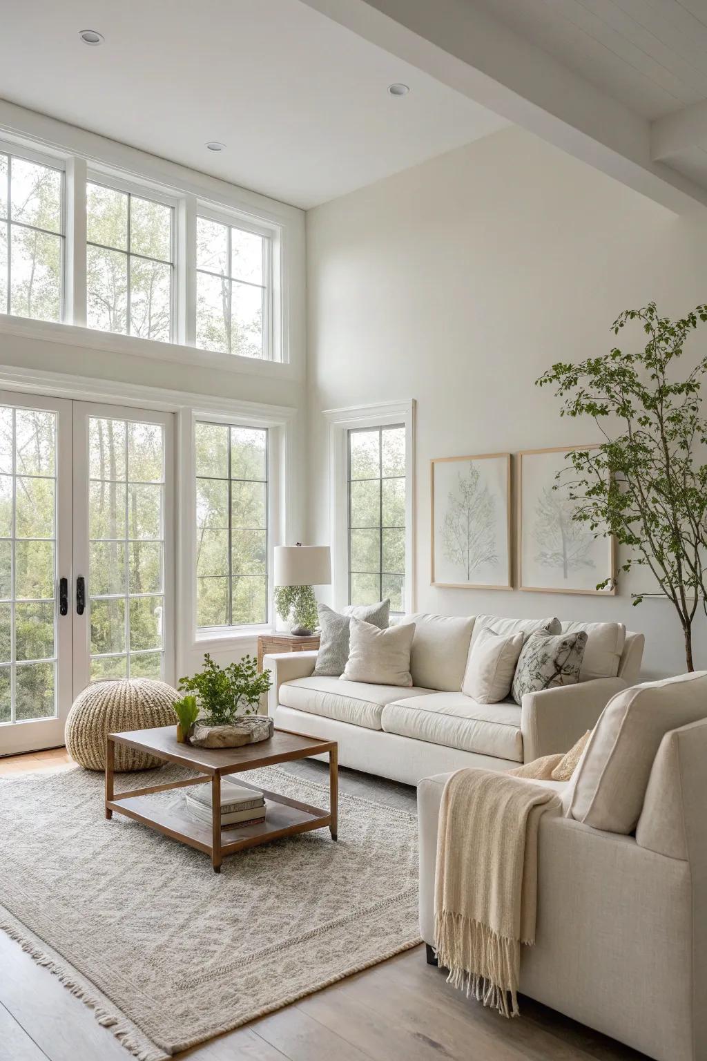 A minimalist design for a serene living room.