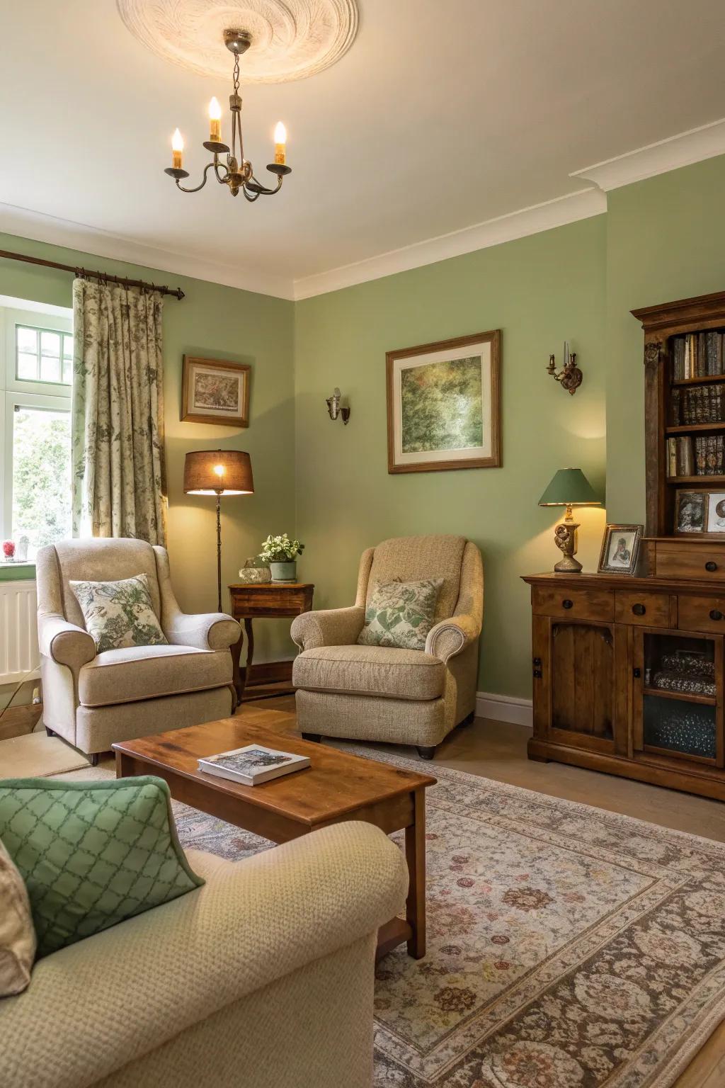 Olive introduces a vintage yet timeless sophistication.