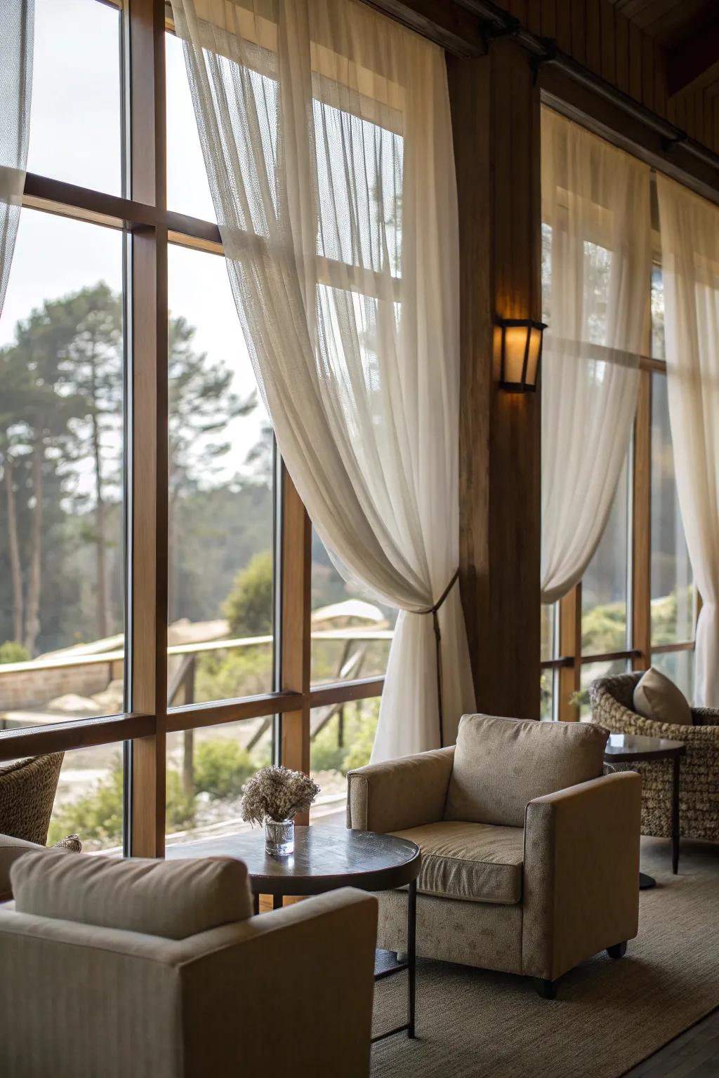 Natural light accentuates the beauty and environment of the lounge.