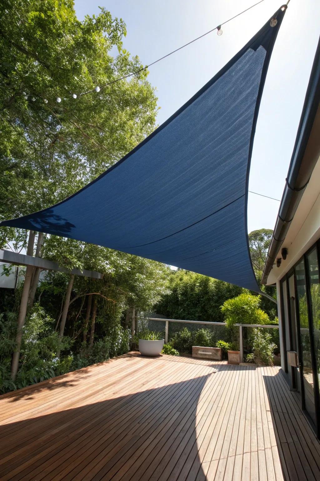Elevate your patio with sleek shade sails for style and comfort.