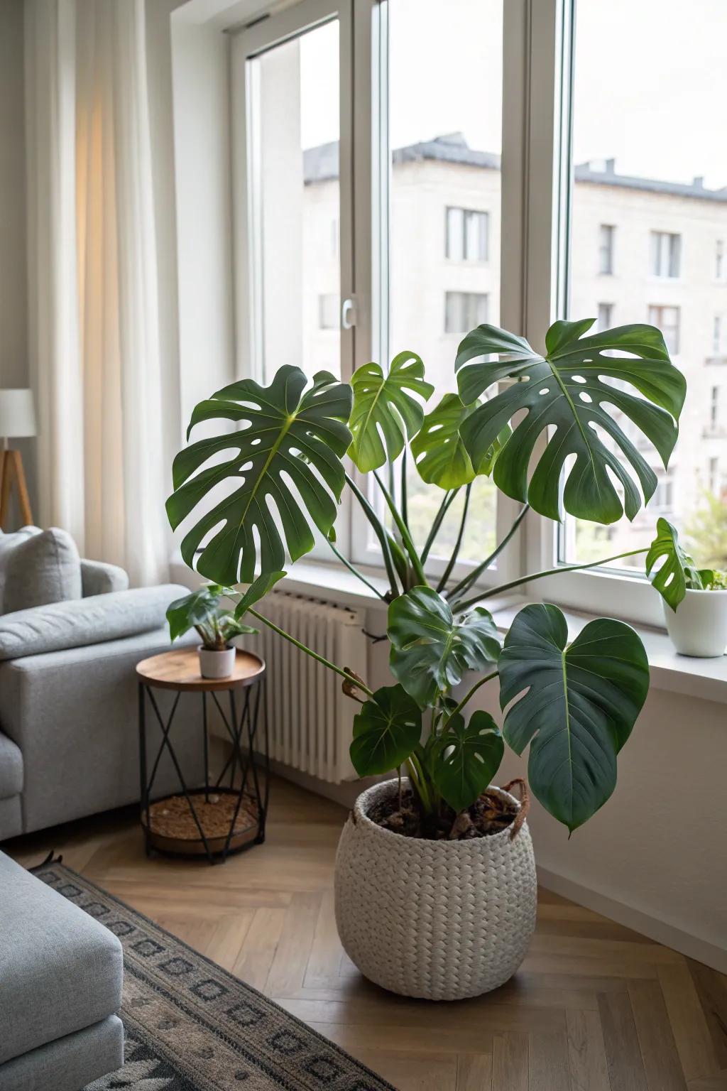Allow the perforated leaf plant to stand out in your space.