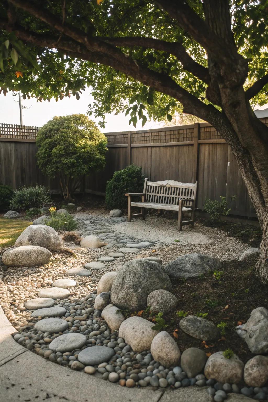 A tranquil zen spot for meditation and relaxation.