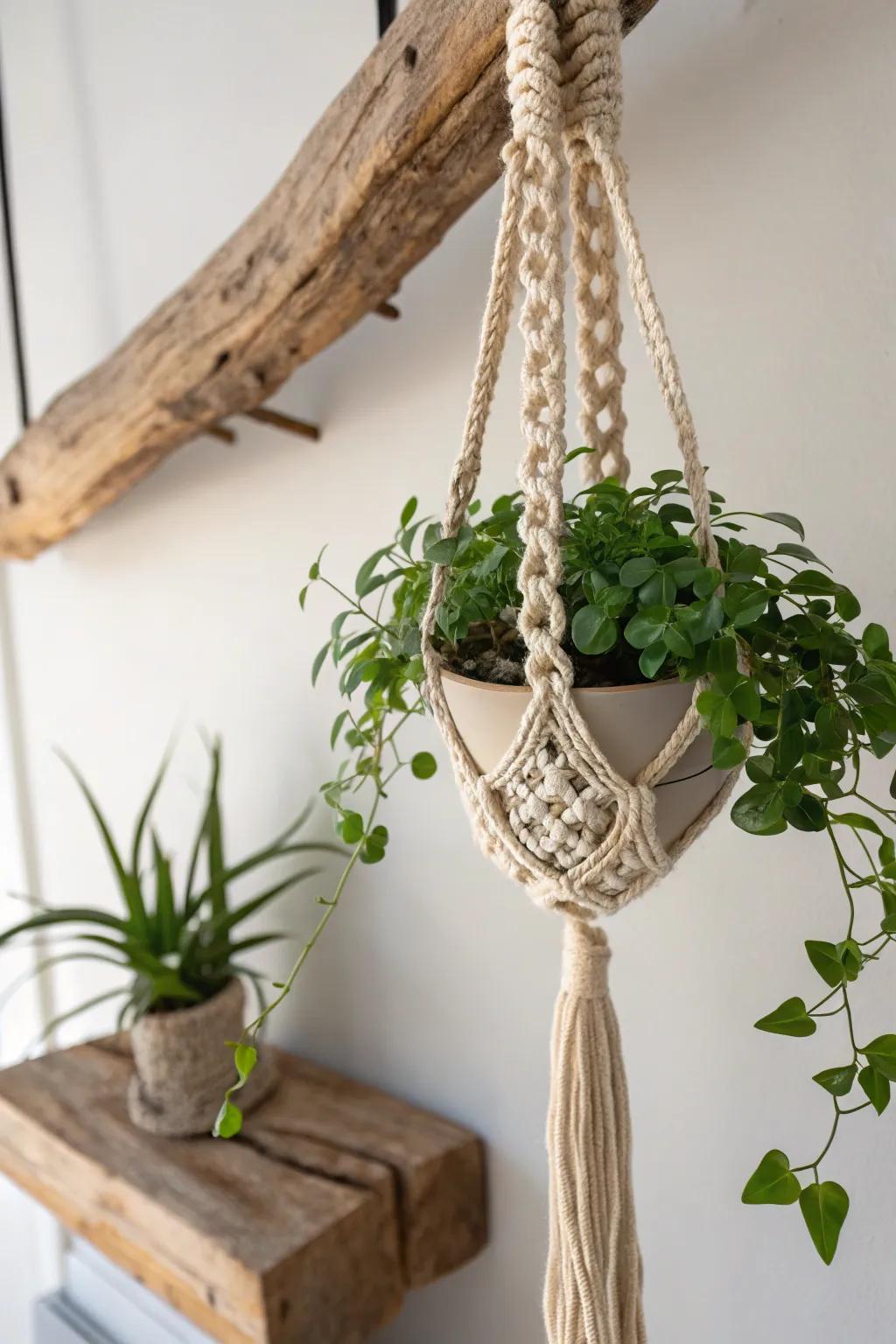 Elevate your space with a touch of nature and craftsmanship. 🌿✨ #MacrameMagic #BohoScandi