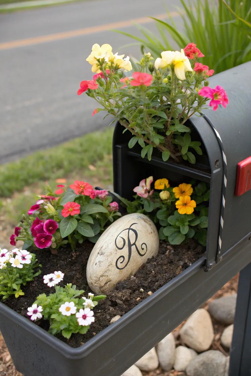 Personalization converts a mailbox into a distinctive garden characteristic.
