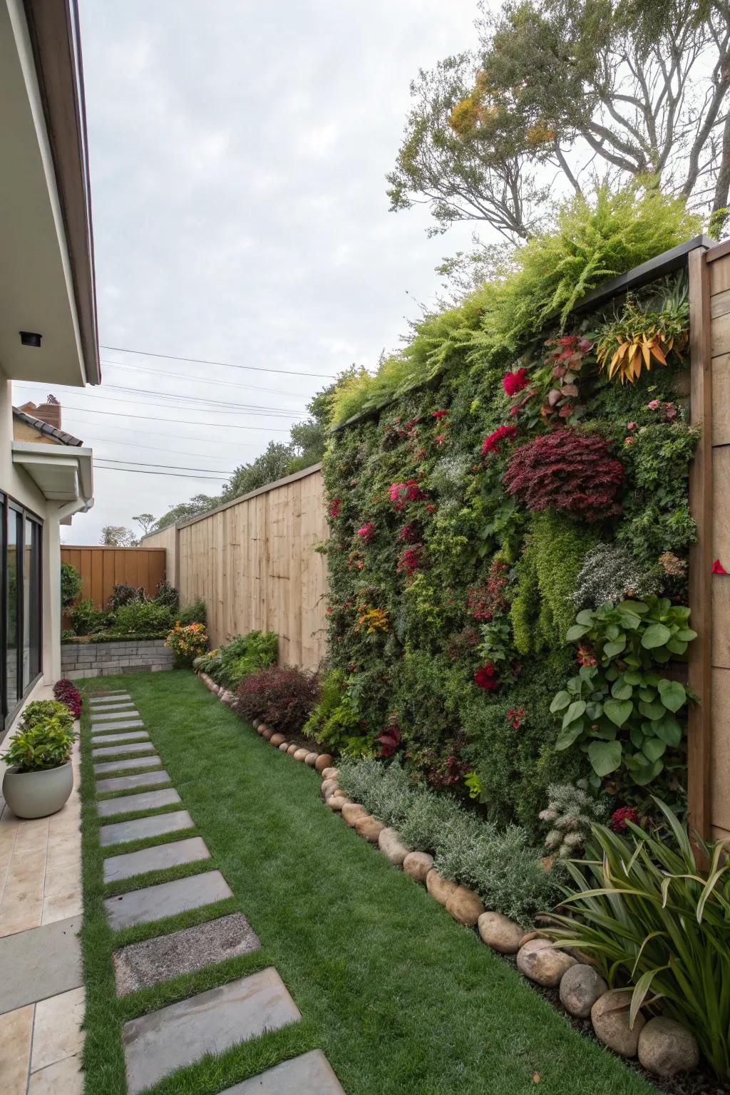 Vertical gardens are perfect for adding greenery without taking up ground space.