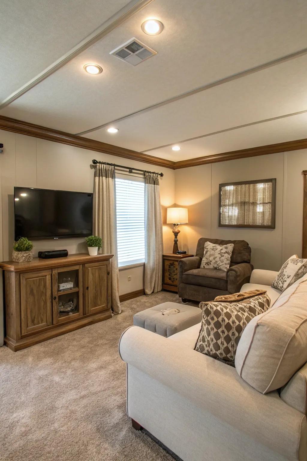 Crown moulding adds elegance and height to rooms.