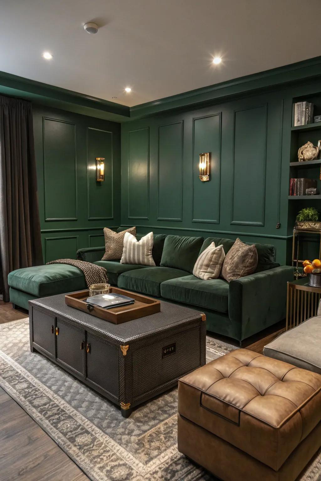 Adaptable furniture highlights the use of space in a contemporary living room.