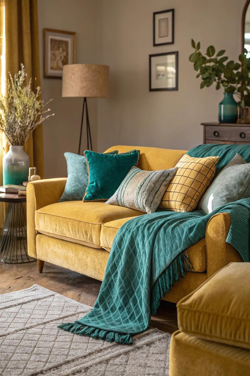 Layered textures create depth and warmth.