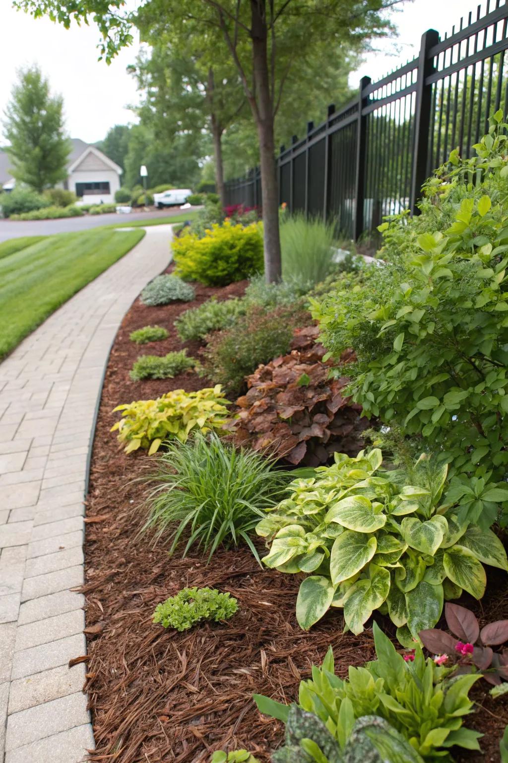 Living borders breathe life into mulch designs.
