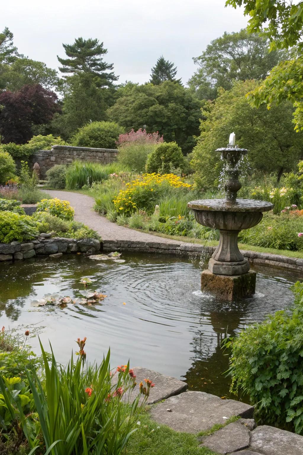 Water features bring calm and beauty.