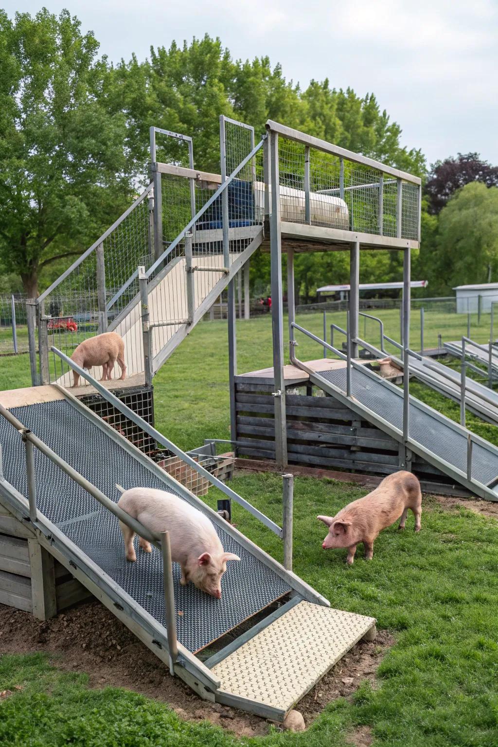 A pen blueprint featuring multi-tier platforms for exploration.