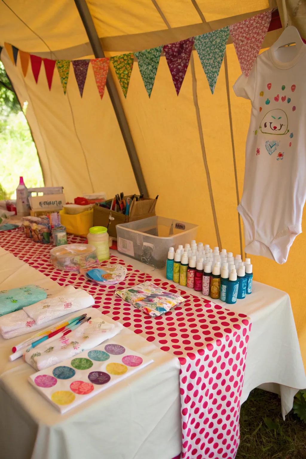 Crafty activities double as decor and entertainment.