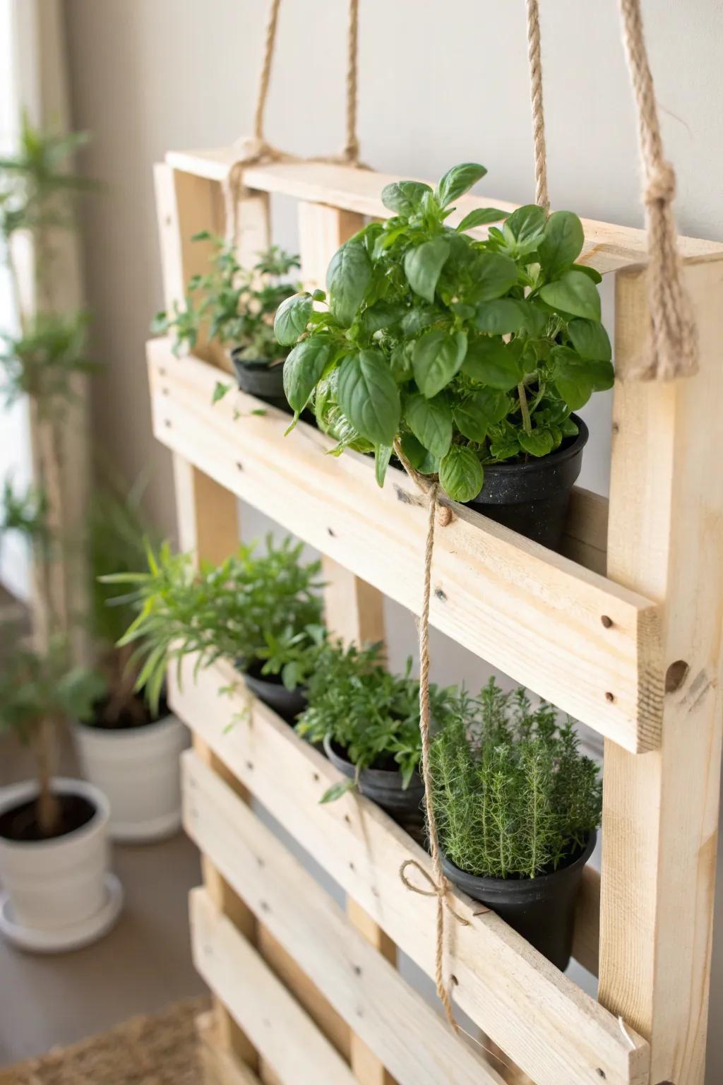 Elevate your kitchen with a touch of green simplicity—meet your new hanging herb garden!