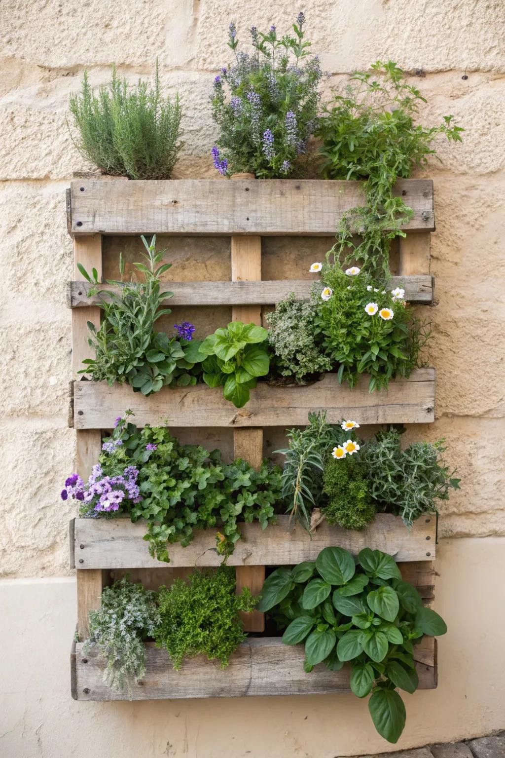 Transform your outdoor space with a serene aromatic wall, where nature and craftsmanship meet in minimalist harmony.