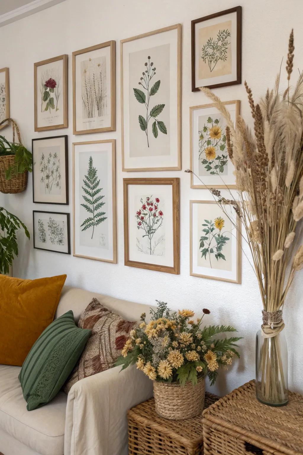 Nature-inspired art brings tranquility to your living room.