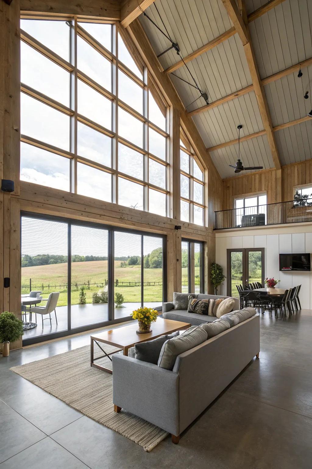 Feel the freedom that comes with a unrestricted floor-plan design inside the pole barn.