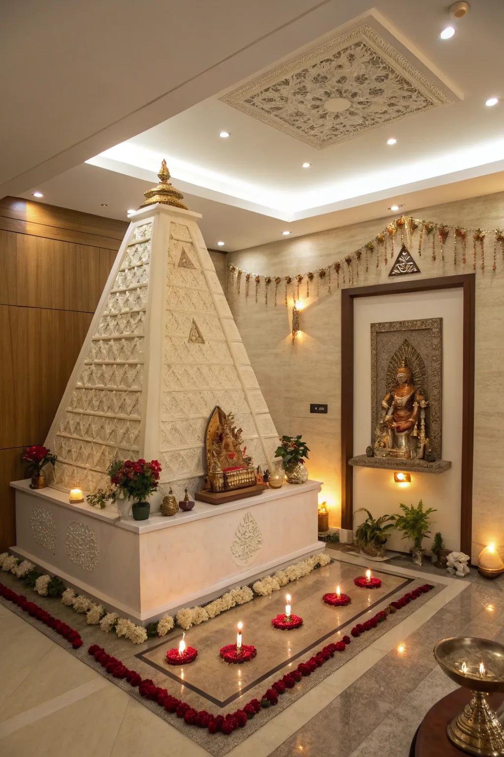 Pyramid-shaped top for enhancing positive vibrations.