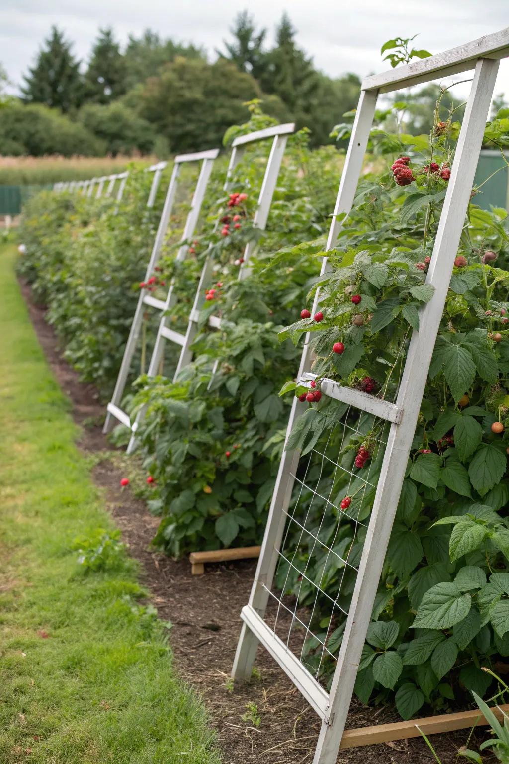 Portable trellis panels allow easy changes to garden layouts.