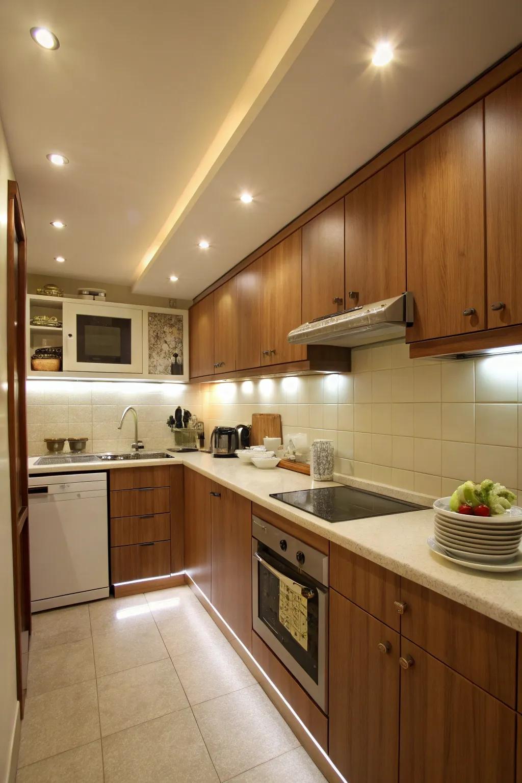 LED lighting combines efficiency with style.