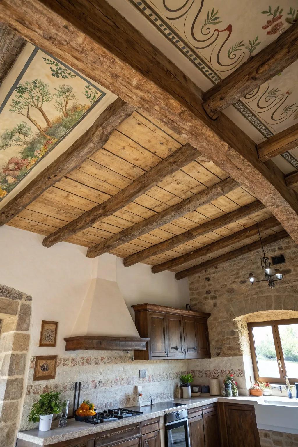 Ceiling murals bring creativity and uniqueness.