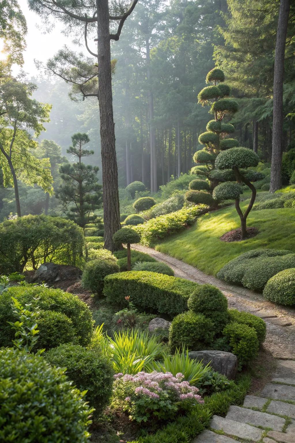 Layer plants for magnitude and aesthetic fascination.