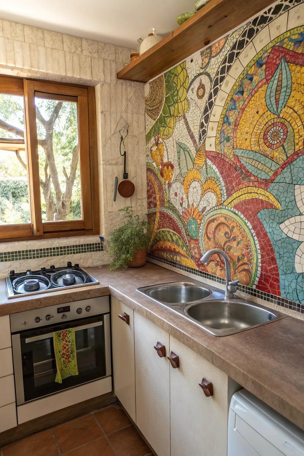 Turn your kitchen into an art piece using a tiled backsplash.