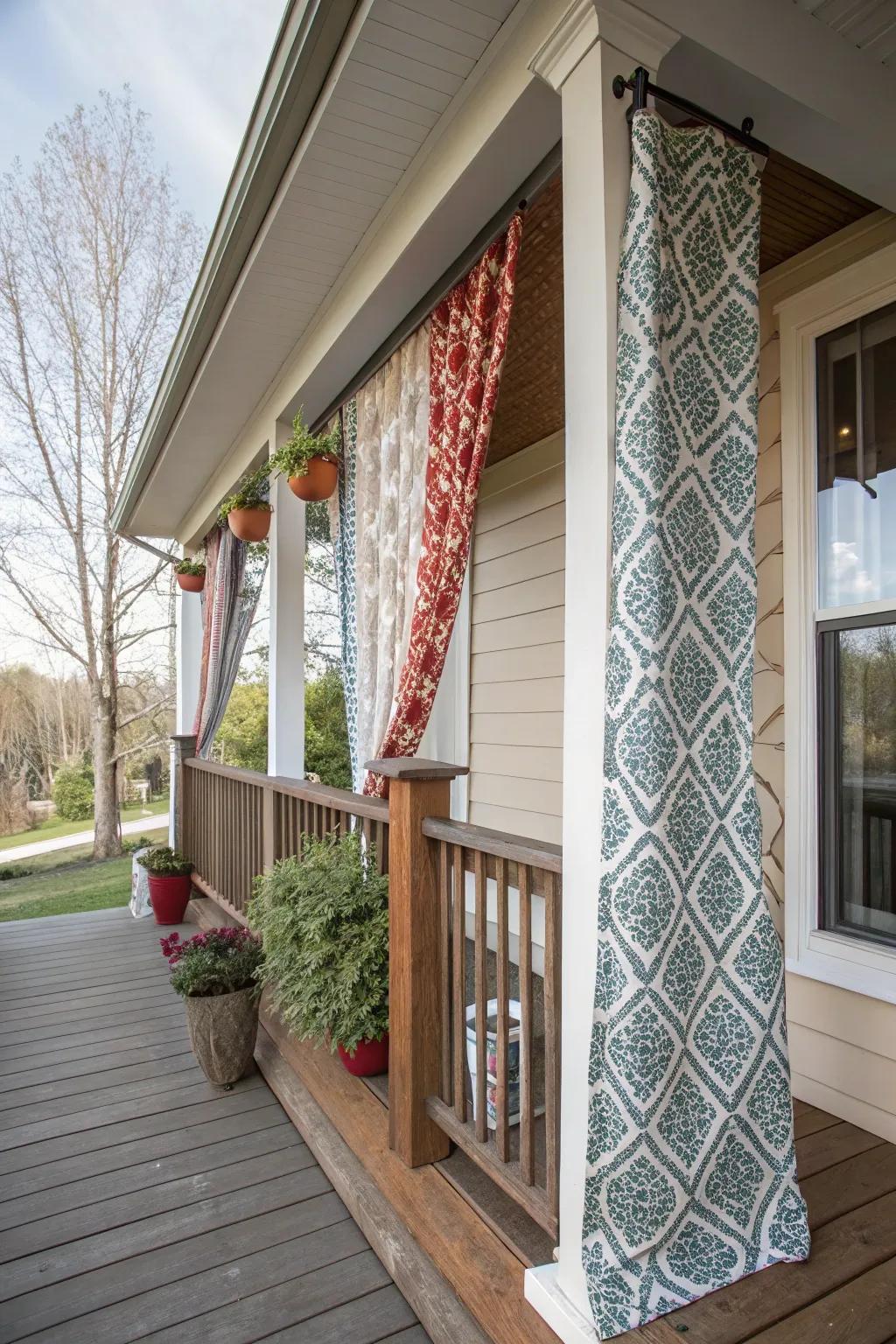 Patterned curtains contribute a personal and artistic impression to your area.