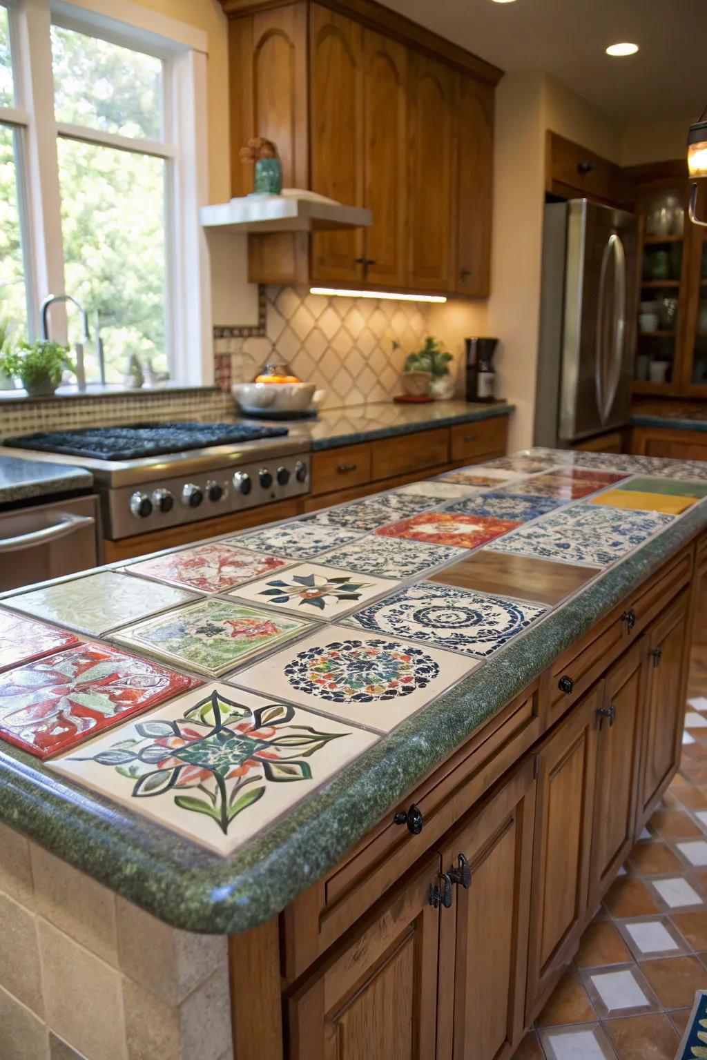 Handcrafted tiles add bespoke charm and uniqueness.
