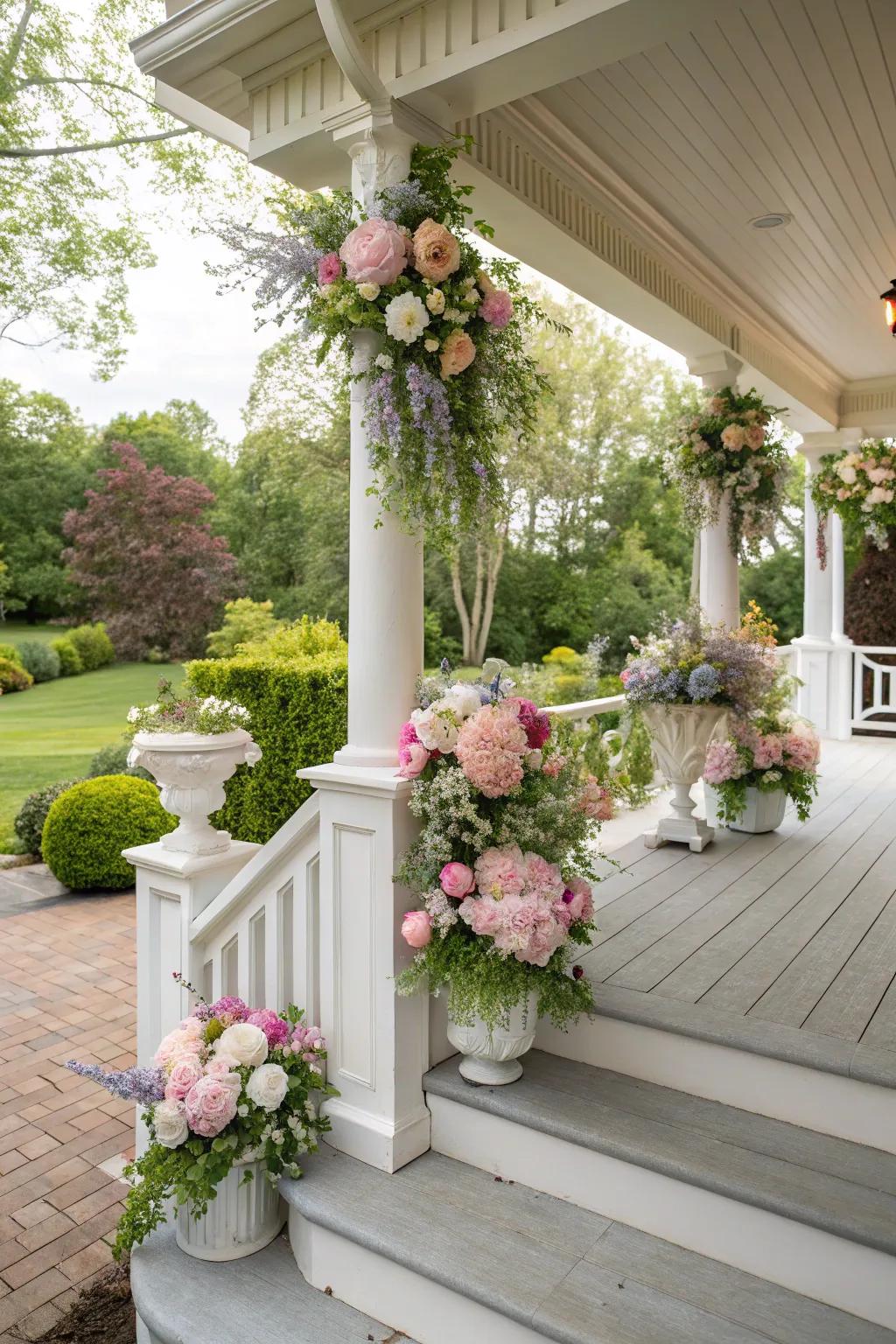 Add elegance with vibrant floral accents.