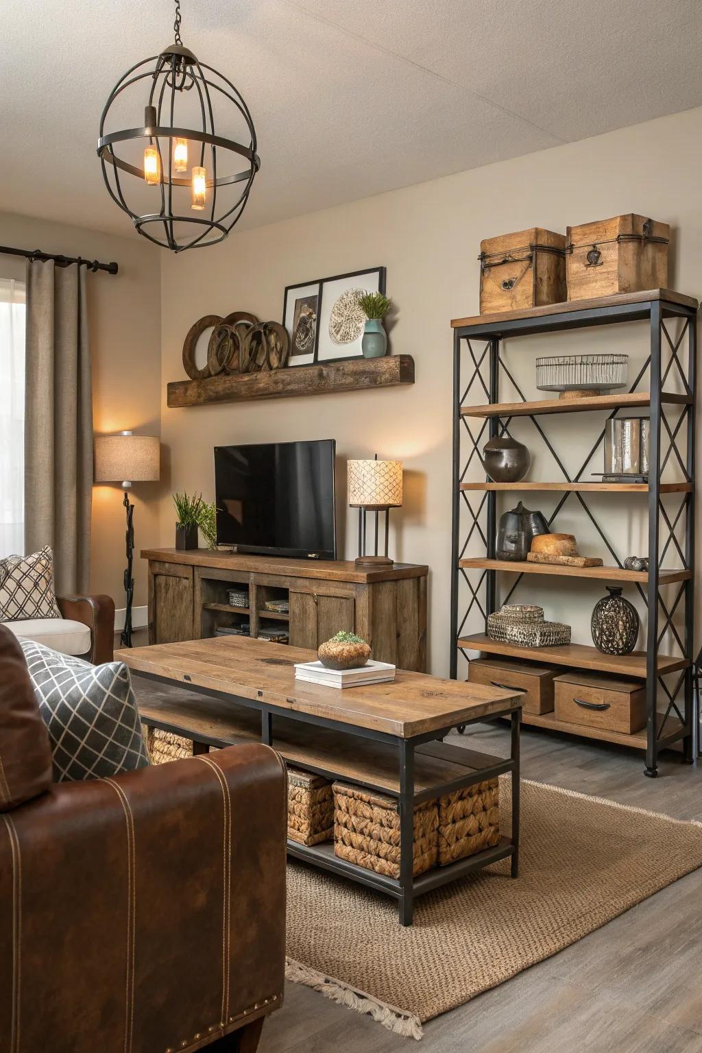 Uncommon materials produce a captivating contrast in your décor.