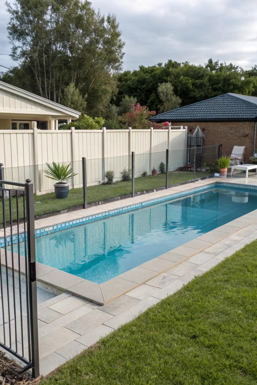 Safety meets style with a vinyl pool fence.