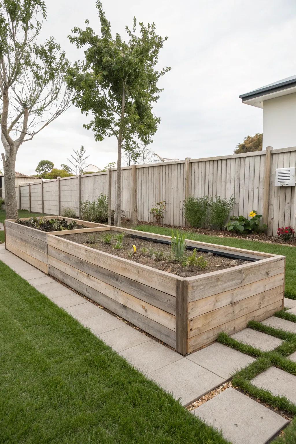 Sharp lines deliver a modern garden aesthetic.