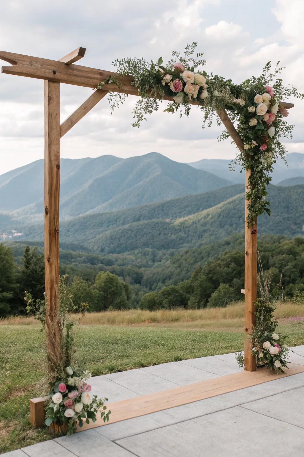 Frame the natural beauty surrounding your wedding with a carefully positioned arch.