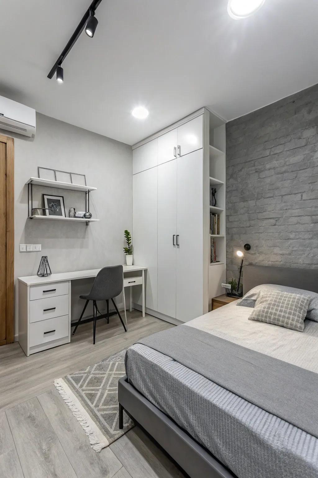 A monochromatic color scheme creates harmony and makes the space appear larger.