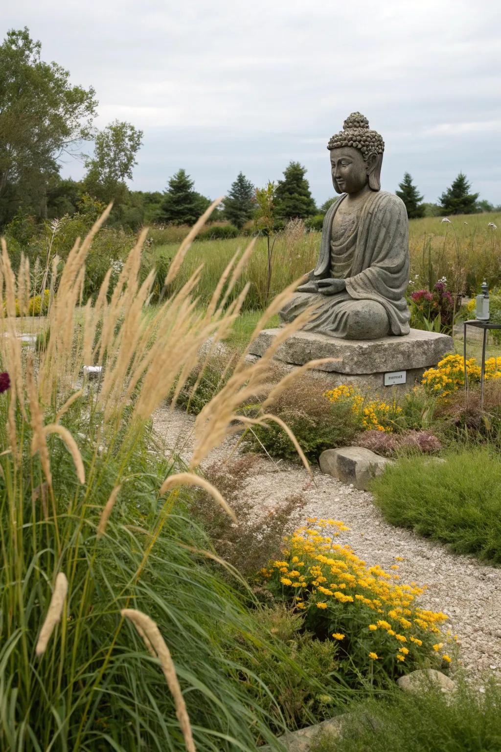 Ornamental grasses add movement and serenity to your garden.