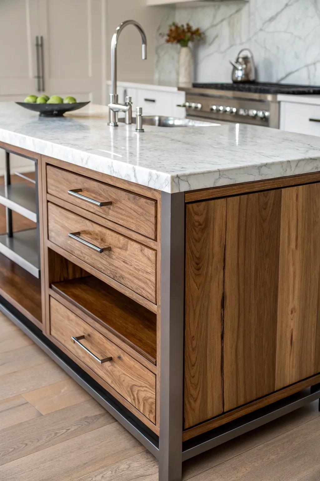 A mix of materials adds texture and interest to your kitchen.