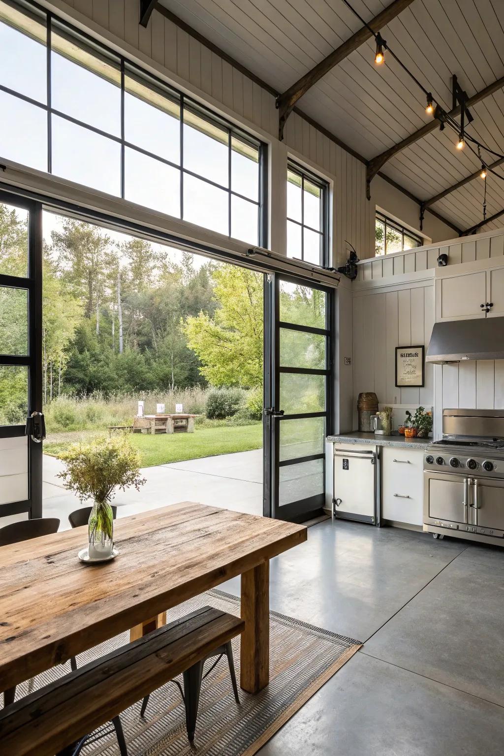 Large openings create a fluid indoor-outdoor transition.