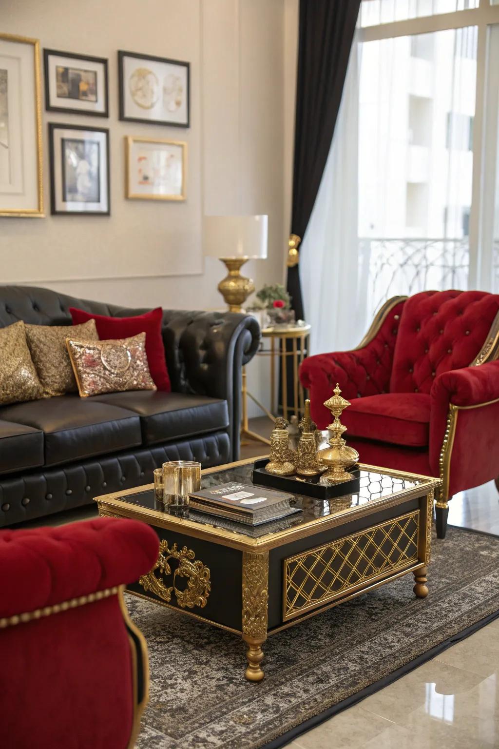 Metallics add a touch of opulence.