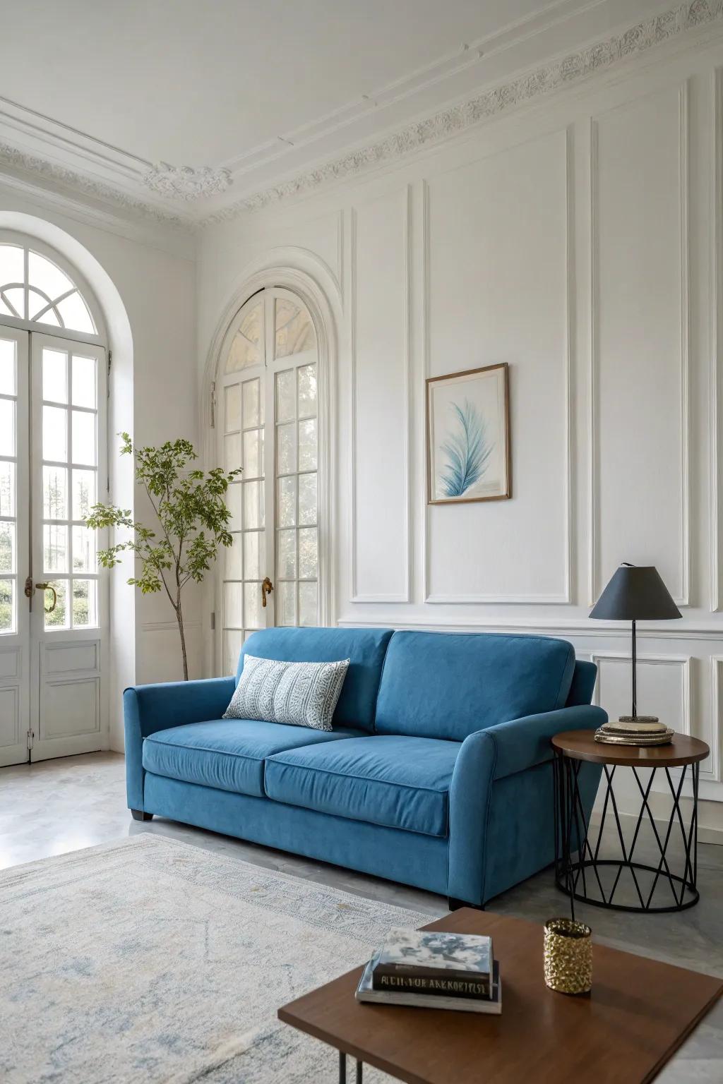 Minimalism enhances tranquility and focus in the living room.