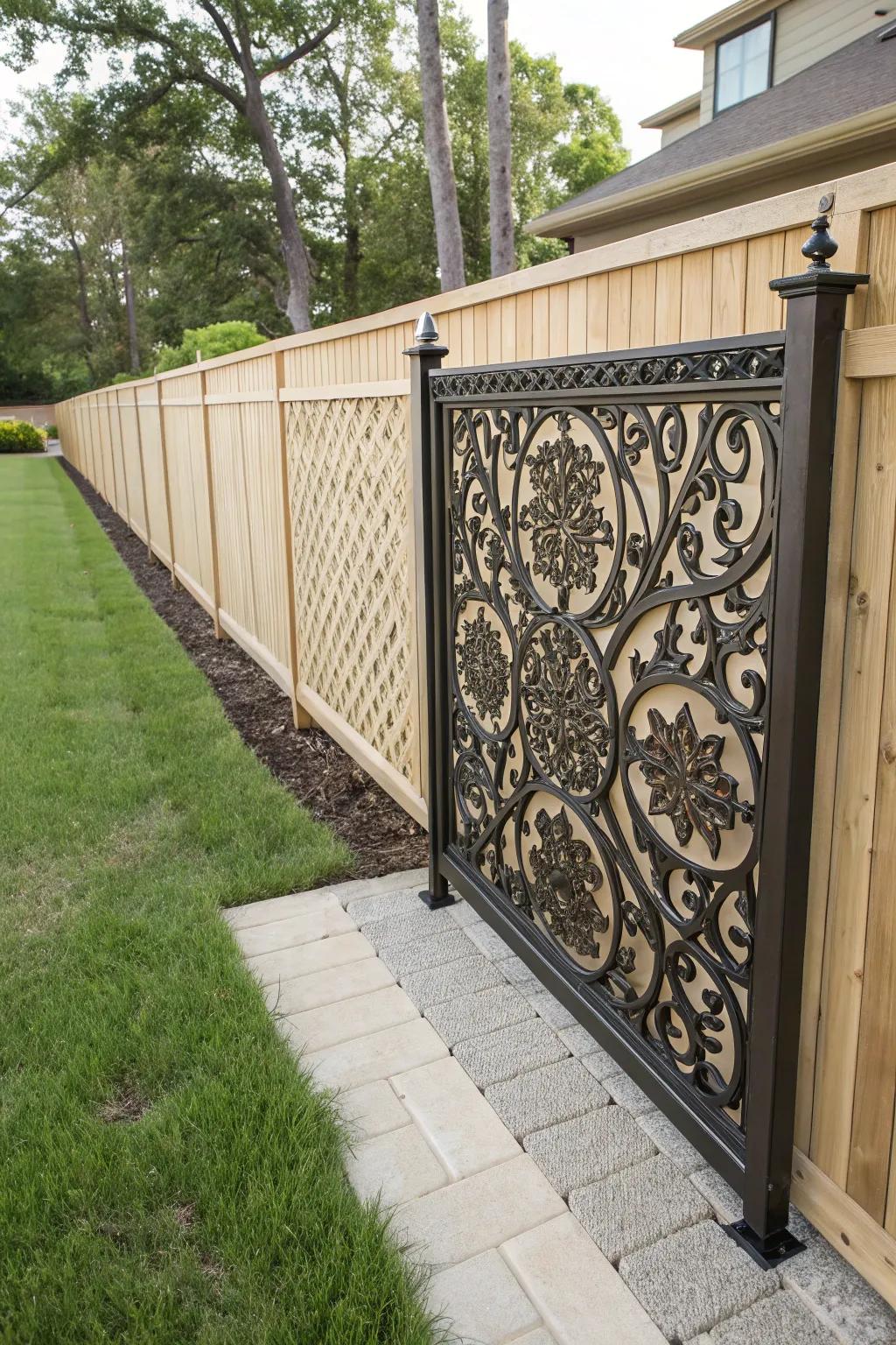 Decorative panels bring personality to any fence.