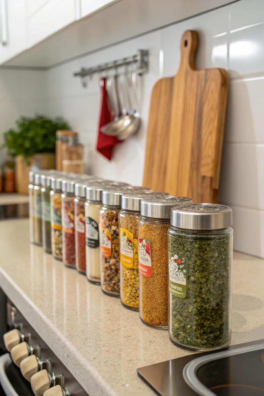 Jars sealed in a vacuum help keep flavors and freshness.