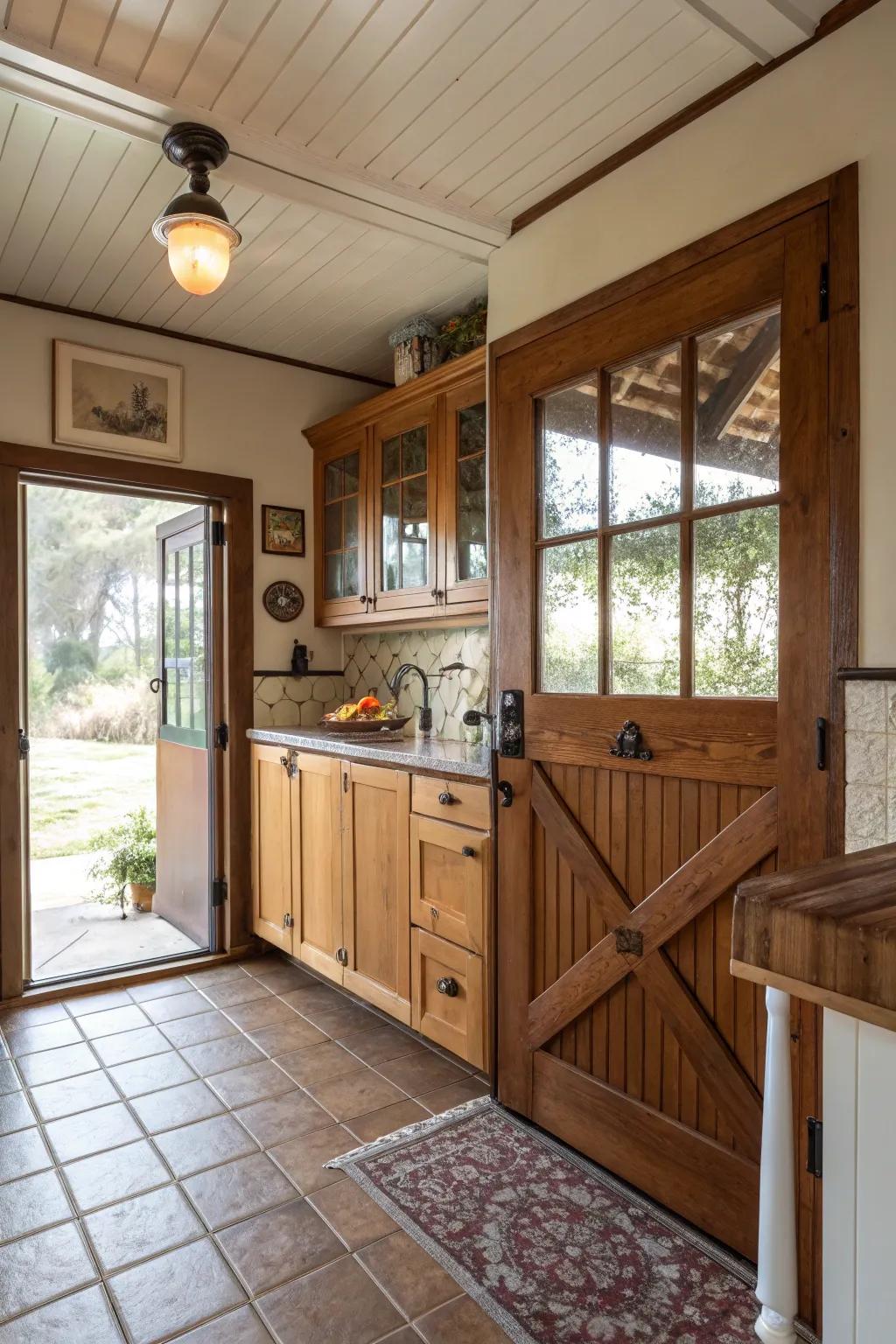 A bungalow kitchen enhanced by the addition of a classic split door.