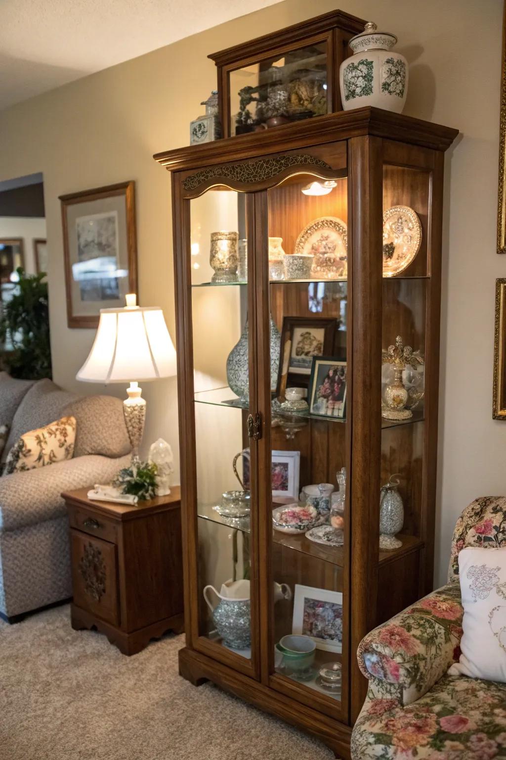 Cherished items include a personal detail to the hutch.