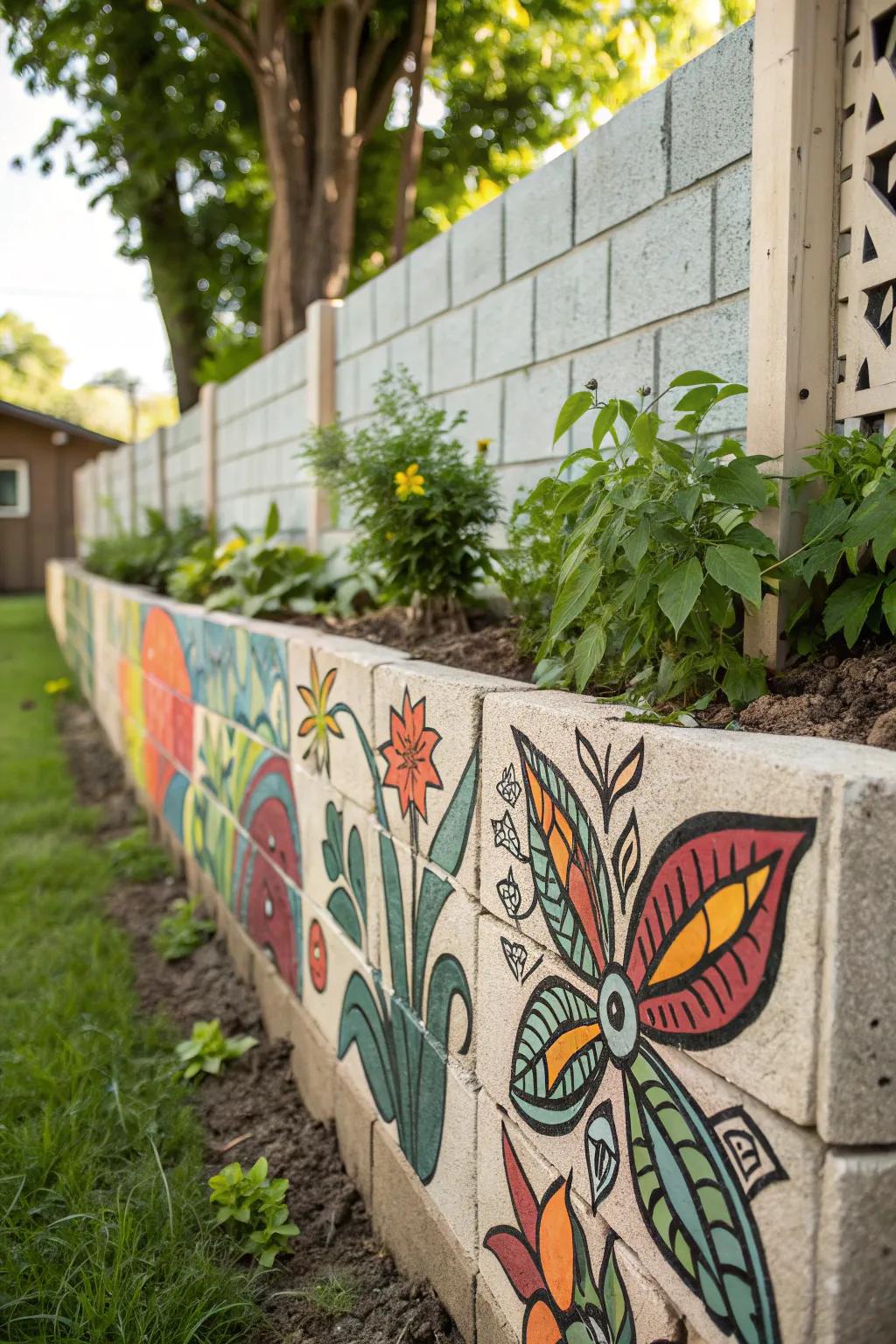 Bold creativity meets craftsmanship in this stunning garden mural.
