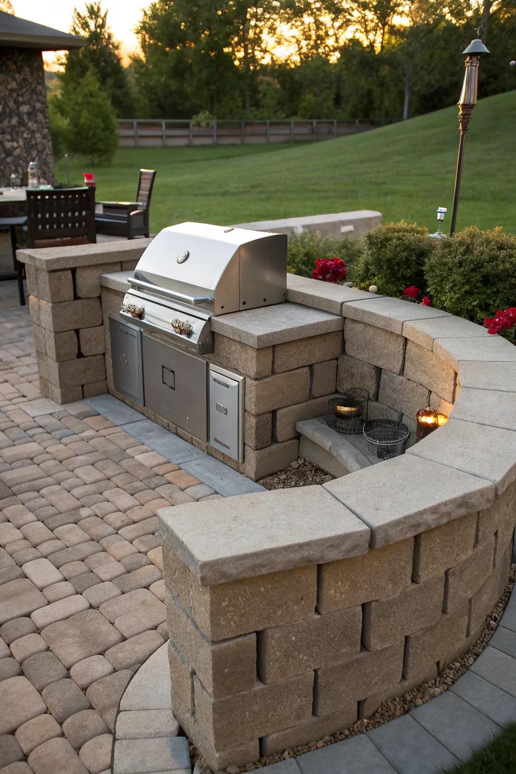 Transform your backyard into a social oasis with this handcrafted cinder block grill station.