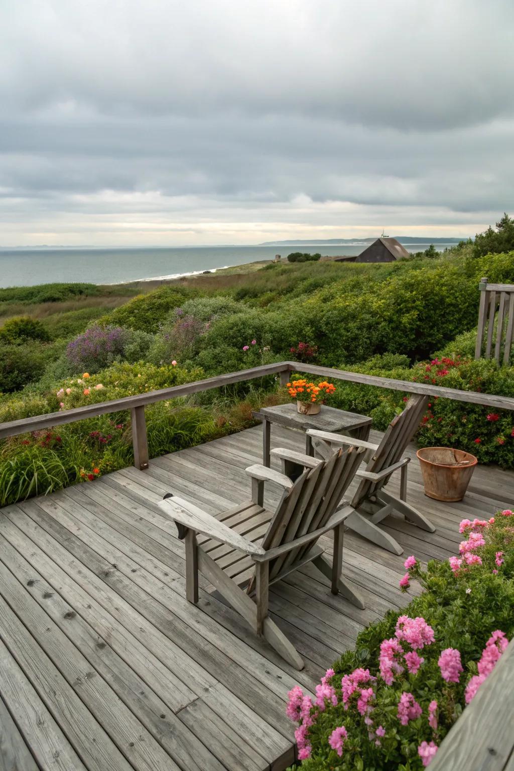 Decking provides the perfect spot to enjoy coastal views.