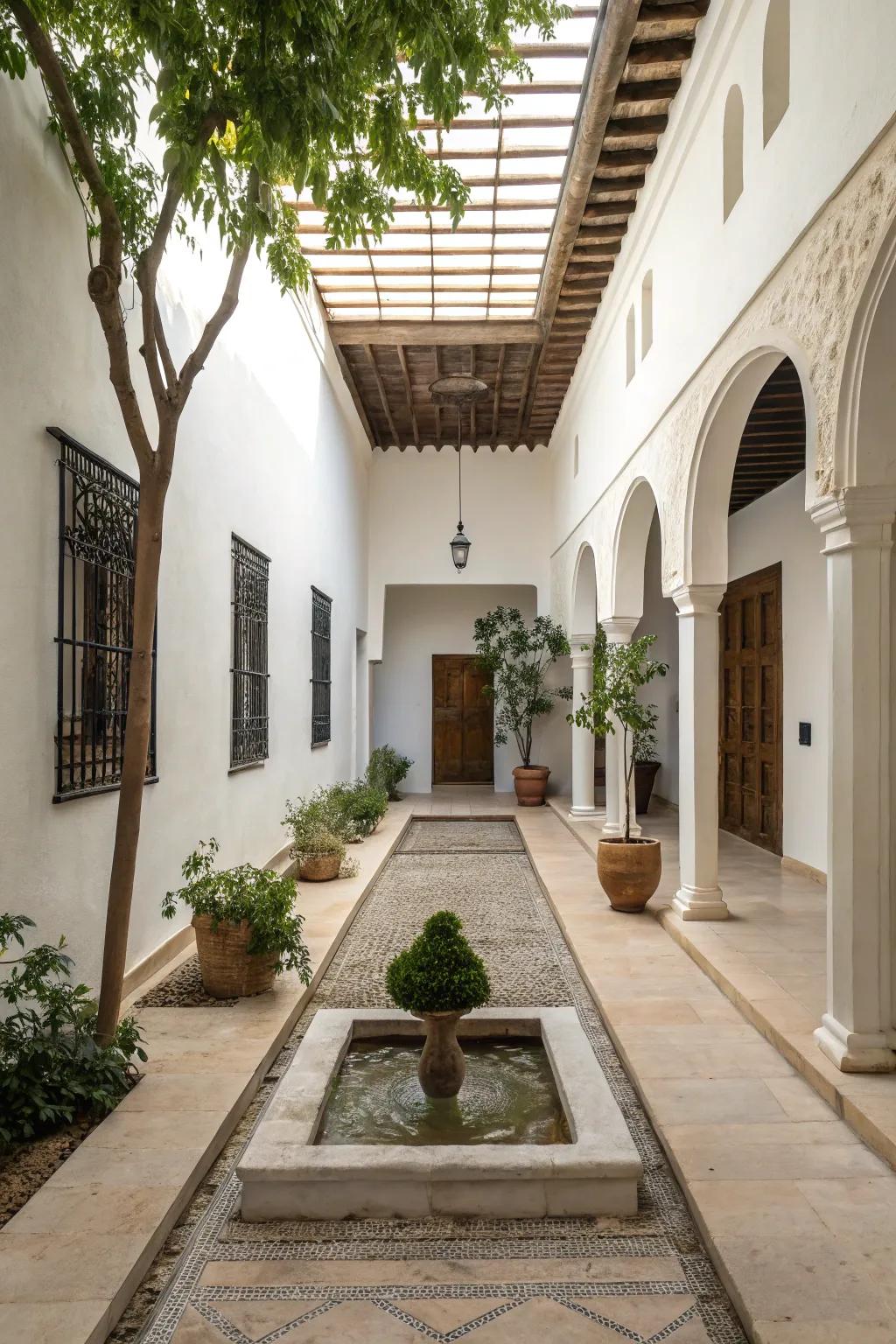Simple elegance brings a refined touch to your courtyard.