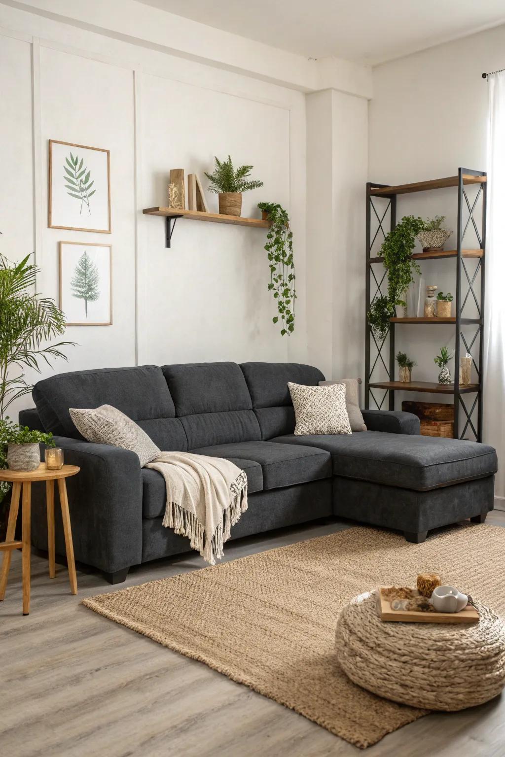 Simplicity highlights the elegance of your sectional.
