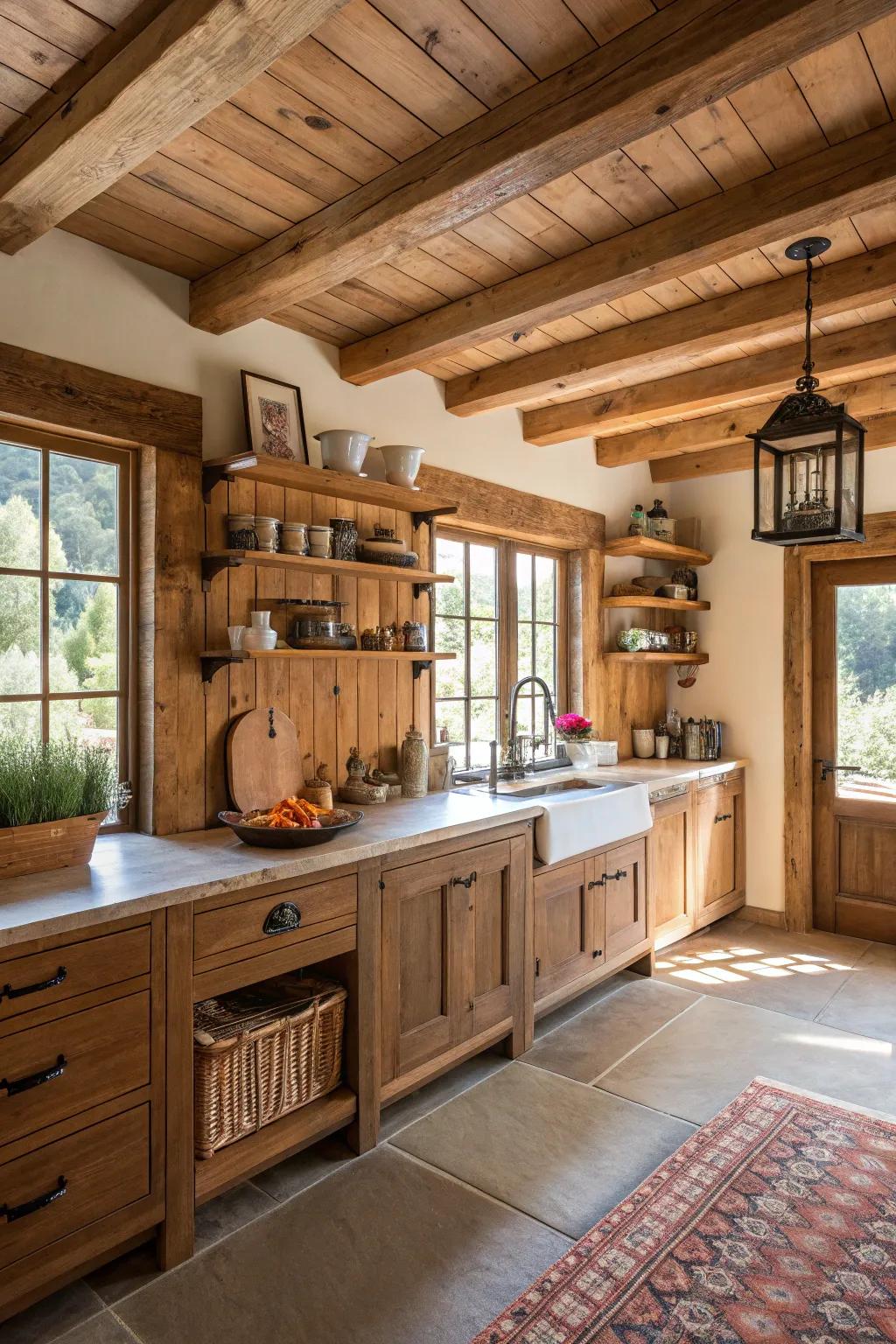 Wood accents that add warmth and charm.